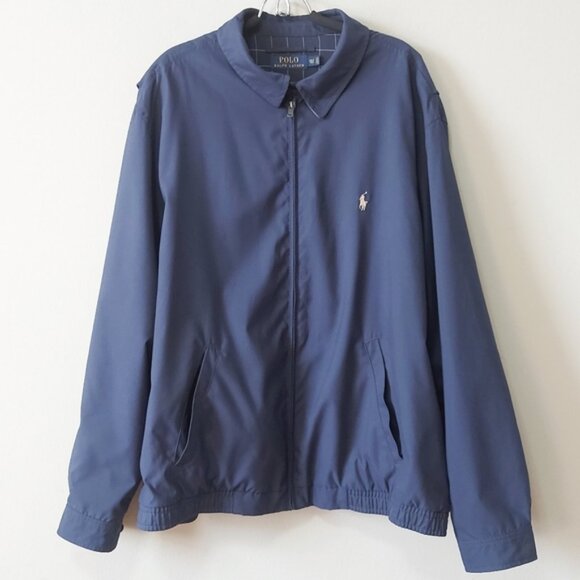 Polo Ralph Lauren Other - Polo Ralph Lauren Jacket 2XLT Men Blue Harrington Full Zip Pony Collar Lined